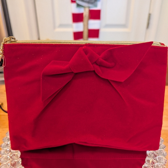 Victoria's Secret Handbags - Victoria's Secret Bold Red Cosmetic Bag with Bow NWOT